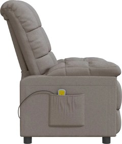 vidaXL Πολυθρόνα Μασάζ Taupe Υφασμάτινη