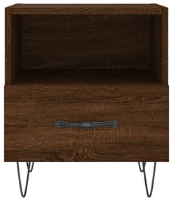 vidaXL Κομοδίνα 2 τεμ. Καφέ Δρυς 40 x 35 x 47,5 εκ. από Επεξεργ. Ξύλο