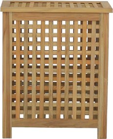 vidaXL Καλάθι Άπλυτων 50x35x60 εκ. από Μασίφ Ξύλο Teak