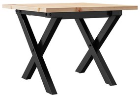 vidaXL Τραπεζάκι Σαλονιού Πλαίσιο Χ 50x50x35εκ Μασίφ Πεύκο/Ατσάλι
