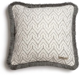 Μαξιλαροθήκη Διακοσμητική Tymfi Trimming Grey-Sugar Aslanis Home 60Χ60 Cotton,Chenille