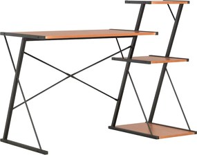 vidaXL Γραφείο με Ράφια Μαύρο / Καφέ 116 x 50 x 93 εκ.