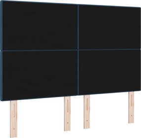 vidaXL Ρυθμιζόμενη Κρεβατοκεφαλή με κεφαλάρι Μπλε 144 cm ύφασμα