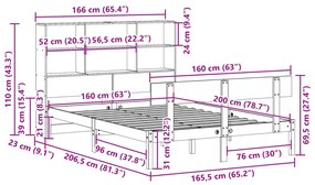 ΚΡΕΒΑΤΙ ΒΙΒΛΙΟΘΗΚΗ ΧΩΡΙΣ ΣΤΡΩΜΑ 160X200 ΕΚ ΜΑΣΙΦ ΞΥΛΟ ΠΕΥΚΟΥ 3321812