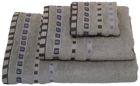 Πετσέτα ΚΟΜΒΟΣ Πεννιέ 450γρ/μ2 Πουά Ζακάρ Γκρι Προσώπου 50x90