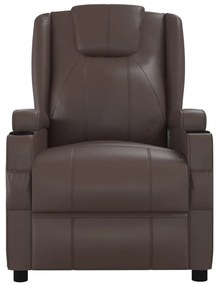 vidaXL Πολυθρόνα Μασάζ Ανακλινόμενη Καφέ Συνθετικό Δέρμα