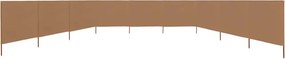 vidaXL Προστατευτικό Αέρα με 9 Πάνελ Taupe 1200 x 160 εκ. Υφασμάτινο