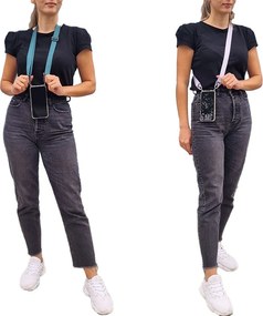 Θήκη Σιλικόνης με Strap Sonique Armor Clear Xiaomi Redmi Note 12 5G / Poco X5 5G Φούξια