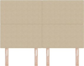 vidaXL LED κεφαλάρι Γκρι Πράσινο 144 cm Υφασμάτινο Κορντουρά