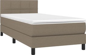 vidaXL Κρεβάτι Boxspring με Στρώμα Taupe 100 x 200 εκ. Υφασμάτινο