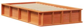 vidaXL Σκελετός Κρεβατιού Καφέ κεριού 90 x 190 cm Μασίφ ξύλο