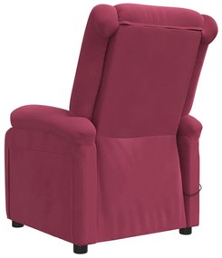 vidaXL Πολυθρόνα Μασάζ Ηλεκτρική Μπορντό Βελούδινη