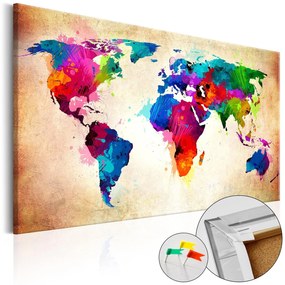 Πίνακας φελλού - Colourful Ranger  [Cork Map] 90x60