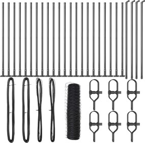 vidaXL Στύλος Περιφράξεων Γκρι 50 x 1 μ (50 χλστ πλέγμα)