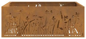 vidaXL Φωτιά Καφέ 80 x 80 x 30 cm Ατσάλι σκληρυθέν στον αέρα