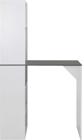 vidaXL Τραπέζι Μπαρ με Ντουλάπι Λευκό 115 x 59 x 200 εκ.