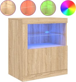 vidaXL Ντουλάπι με LED Sonoma Δρυς 60,5x37x67 εκ.