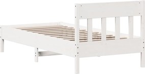 vidaXL Σκελετός Κρεβατιού Χωρίς Στρώμα Λευκό 100x200 εκ. Μασίφ Πεύκο
