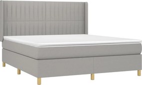 vidaXL Κρεβάτι Boxspring με Στρώμα Αν. Πράσινο 160x200εκ Υφασμάτινο