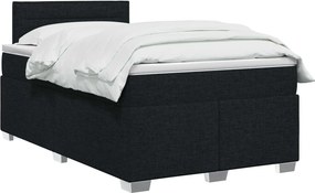 vidaXL Κρεβάτι box spring με στρώμα Μαύρο 120 x 190 cm Ύφασμα