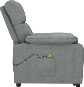 vidaXL Πολυθρόνα Μασάζ Ηλεκτρική Σκούρο Γκρι Υφασμάτινη
