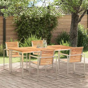 vidaXL ΤραπέζιΔείπνουΕξωτερικούΧώρου Καφέ 200x90x75εκ Στερεό ξύλο τικ