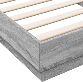 vidaXL Κρεβάτι δαπέδου Γκρι Sonoma 80 x 200 cm Επεξεργασμένο Ξύλο