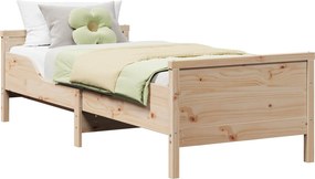 vidaXL Σκελετός Κρεβατιού Καφέ 80 x 200 cm Επεξεργασμένο Ξύλο