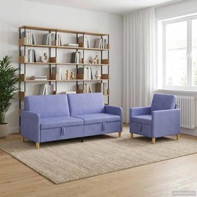 vidaXL Σαλονάκι Σετ Με Αποθηκευτικό Χώρο 2 pcs Μπλε τζην Πολυεστέρας