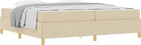 vidaXL Σκελετός Κρεβατιού με στρώμα Κρεμ 200 x 200 cm ύφασμα