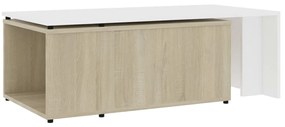 vidaXL Τραπεζάκι Σαλονιού Λευκό/Sonoma Δρυς 150x50x35 εκ. Μοριοσανίδα