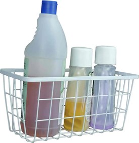 Μεταλλικό Καλάθι Αποθήκευσης 29x12x14cm Άσπρο ή Μαύρο - Άσπρο