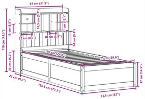 ΣΚΕΛΕΤΟΣ ΚΡΕΒ. ΧΩΡΙΣ ΣΤΡΩΜΑ ΚΑΦΕ ΚΕΡΙΟΥ 75X190 ΕΚ ΜΑΣΙΦ ΠΕΥΚΟ 3323520