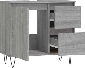 vidaXL Ντουλάπι Μπάνιου Γκρι Sonoma 65x33x60 εκ. Επεξεργασμένο Ξύλο