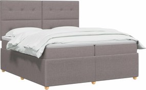 vidaXL Κρεβάτι box spring με στρώμα Taupe 160 x 200 cm Ύφασμα