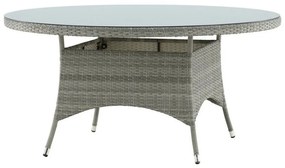 Τραπέζι εξωτερικού χώρου Dallas 667, Επεξεργασμένο γυαλί, 74cm, 48 kg, Γκρι, Πλαστικό ψάθινο | Epipla1.gr