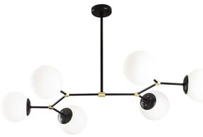 Φωτιστικό Οροφής - Πλαφονιέρα Damar 892OPV1638 100x58x48cm 6xE27 40W Black-White Opviq