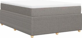 vidaXL Κρεβάτι Boxspring με Στρώμα Taupe 140x190 εκ. Υφασμάτινο