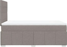 vidaXL Κρεβάτι Boxspring με Στρώμα Taupe 120x190 εκ. Υφασμάτινο
