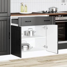 ντουλάπι βάσης κουζίνας Lucca Μαύρο κατασκευασμένο ξύλο