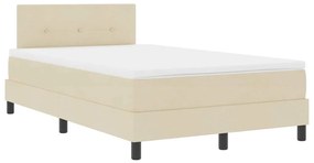 vidaXL Κρεβάτι με ελατήρια με στρώμα Κρεμ 120 x 190 cm ύφασμα