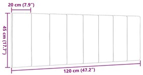Μαξιλάρι για Κεφαλάρι Ανοιχτό Γκρι 120 εκ. Υφασμάτινο - Γκρι