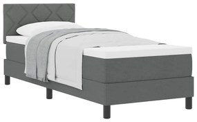 vidaXL Κρεβάτι box spring με στρώμα Σκούρο γκρι 80 x 200 cm ύφασμα