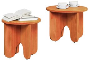 vidaXL Τραπεζάκι σαλονιού 2 pcs Κερωτό καφέ Μασίφ ξύλο πεύκου