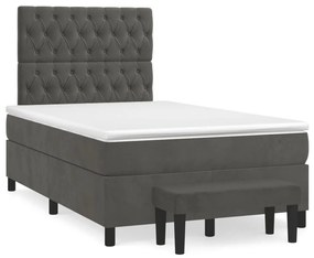 ΚΡΕΒΑΤΙ BOXSPRING ΜΕ ΣΤΡΩΜΑ ΣΚΟΥΡΟ ΓΚΡΙ 120X190 ΕΚ. ΒΕΛΟΥΔΙΝΟ 3270488