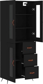 vidaXL Ντουλάπι Μαύρο 69,5x34x180 εκ. από Επεξεργασμένο Ξύλο