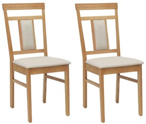 vidaXL Καρέκλα τραπεζαρίας 2 pcs Φυσικό και Ανοιχτό