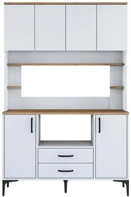 Ντουλάπι Κουζίνας 893RAN4959 120x40x184,2cm White-Oak Μοριοσανίδα, Μελαμίνη
