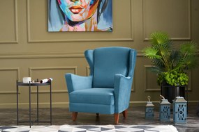 Wing Chair Lola Berjer - Turquoise Turquoise