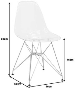 Καρέκλα Adelle pakoworld PP διάφανο-inox πόδι 46x55x81εκ